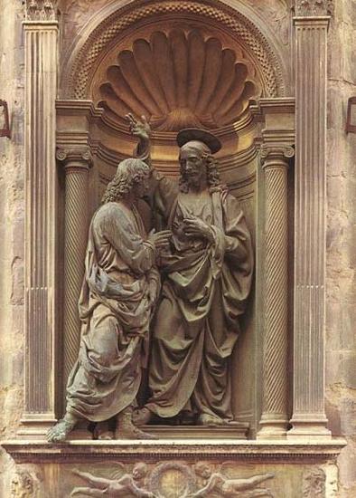Andrea della Verrocchio Christ and Doubting Thomas oil painting image